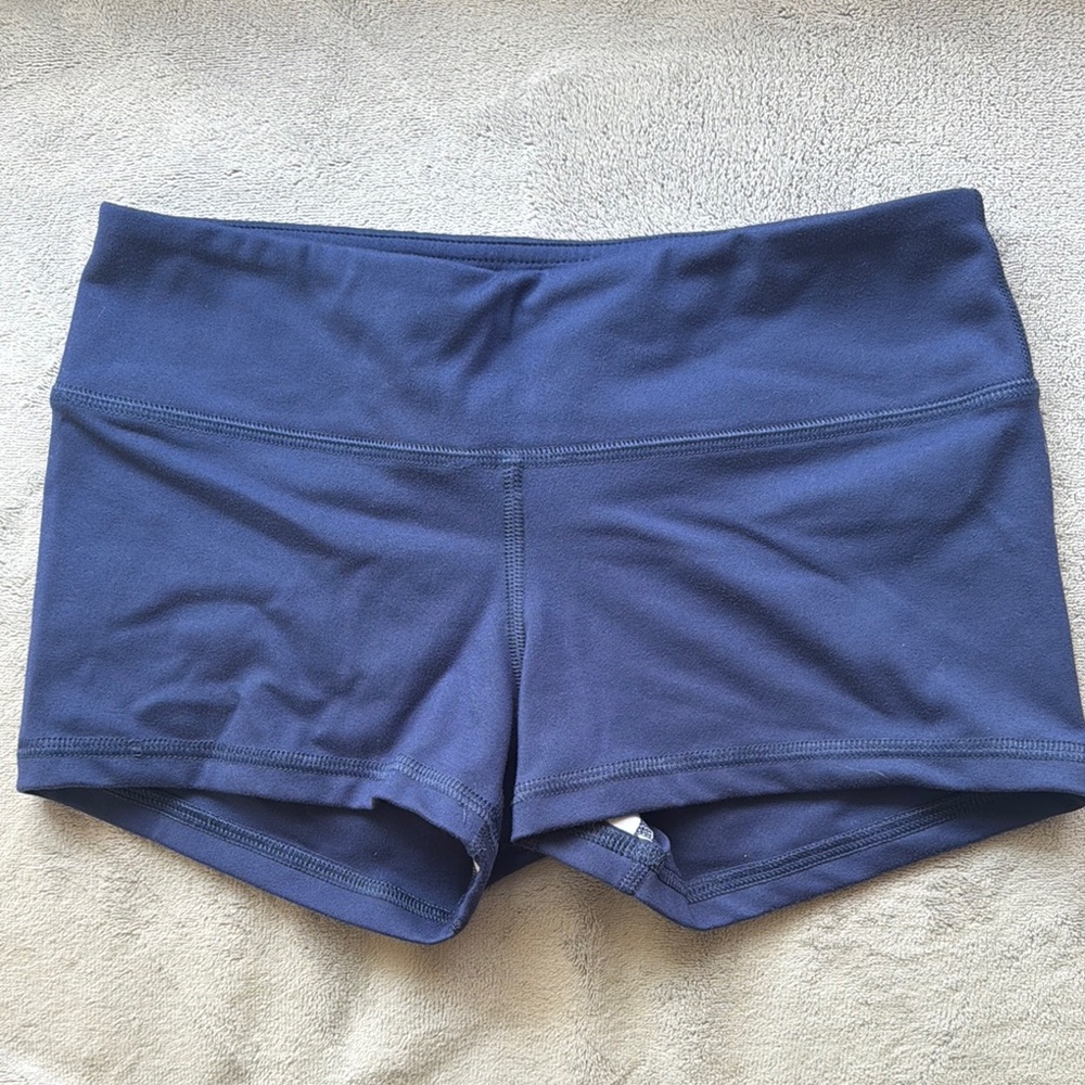 Fleo Blue Athletic Shorts with Compression Fit and Wide Waistband